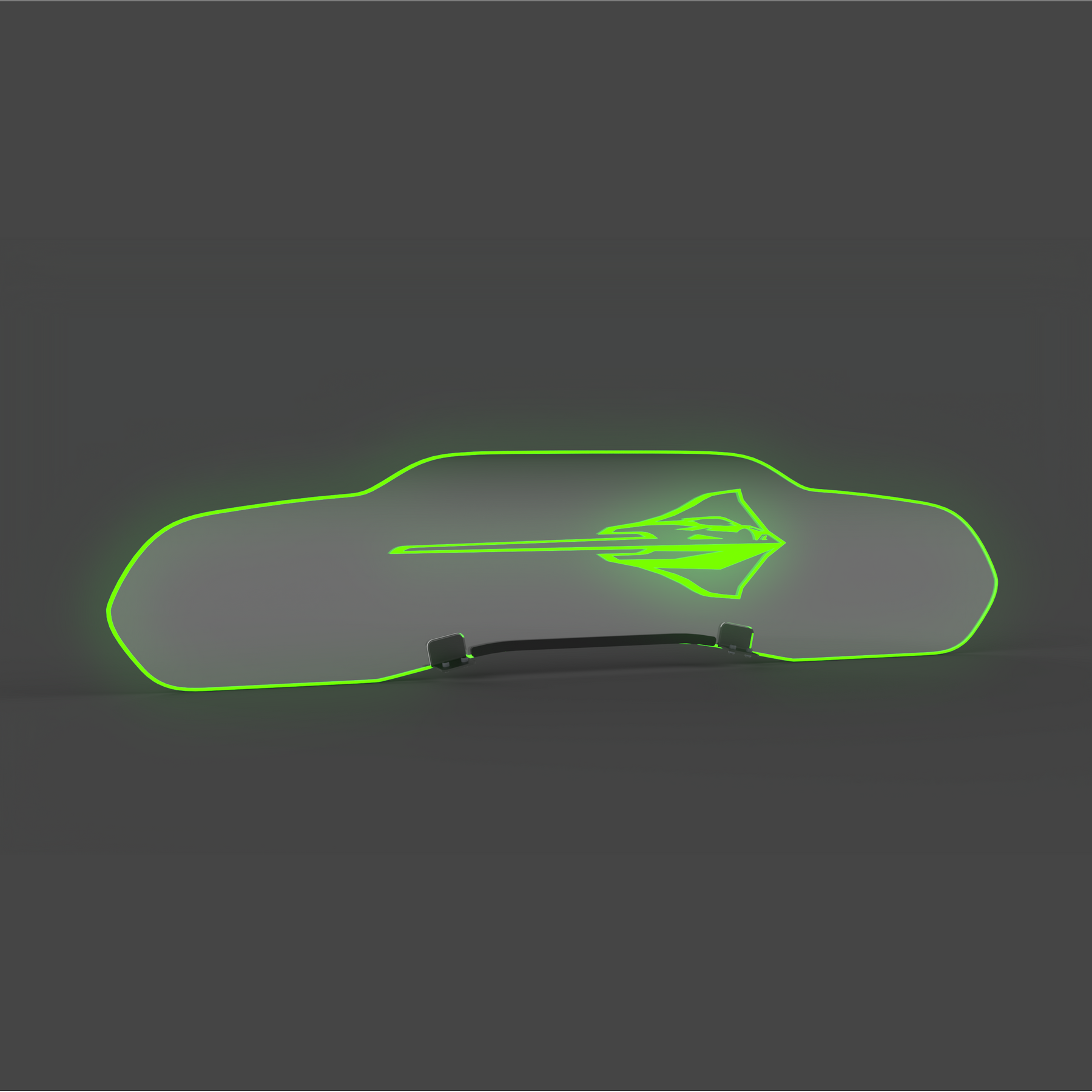 EOS WindRestrictor® C8 Coupe Rear Add On Glow Plate - Stingray Fish, Green